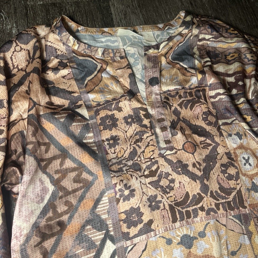 CHICO's Lightweight V Neck High Low Dolman Sleeves Top LARGE Size 12 (Chico‎ 2)
